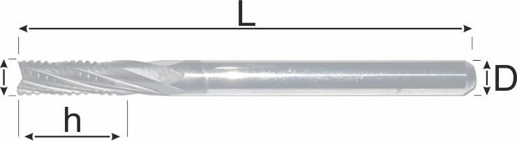 Фреза для ЧПУ для стандартного раскроя (стружка вверх) с алмазным покрытием, модель типа кукуруза для стекловолокна, стеклопластиков, стеклотекстолитов и различных твёрдых синтетических армирующих полимеров. Размеры с чертежа.